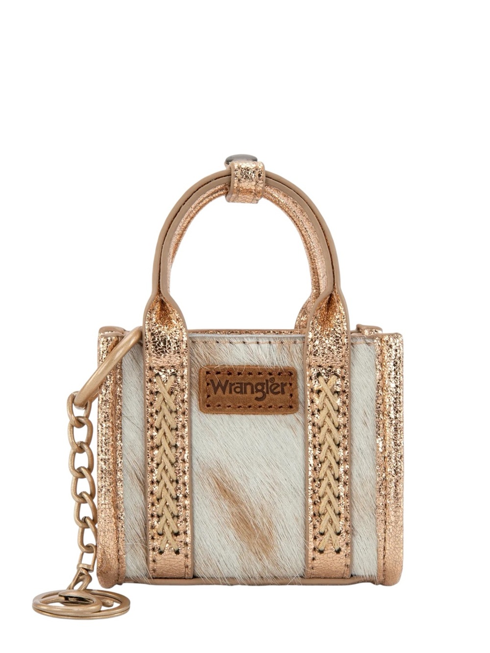 Wrangler x Montana West Calf Hair and Leather Bag Charm/Key Chain